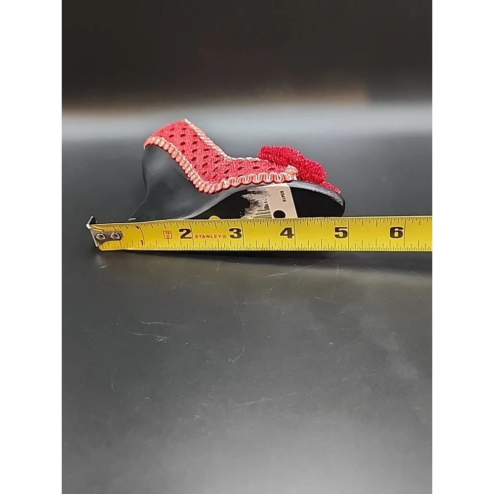 Fancy Miniature High Heeled Red Shoe Ring Holder/ Organizer